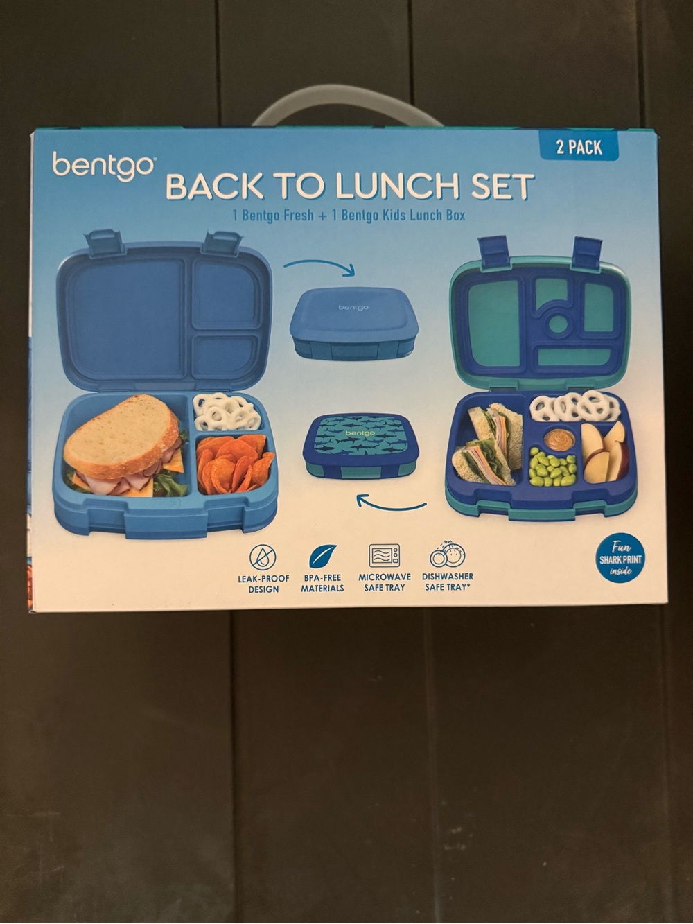 NEW Bentgo 2 Pack Lunchbox Bento BPA Free Portioned Dishwasher Safe Lunch Kit